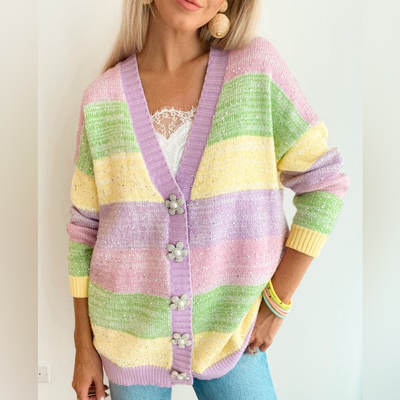Colorful Striped oversized Sweater - Picture 1 of 2